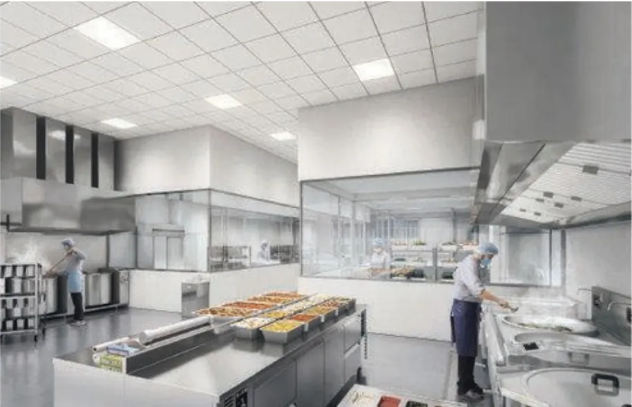 Artist's impression of a Standard B2 (Food) unit interior
