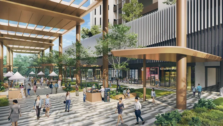 Artist's impression of the Central Plaza kiosks