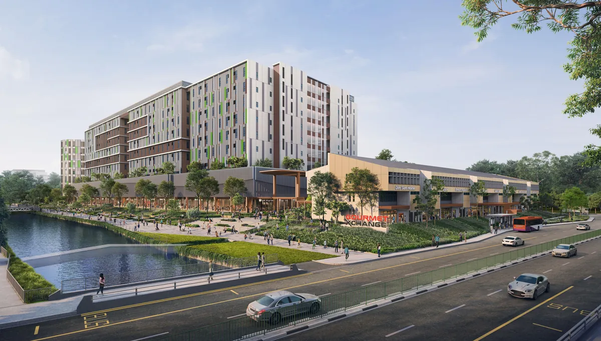 Artist's impression of Gourmet Xchange from the Kallang River